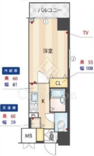 メインステージ西麻布Ⅱ　702号室　間取り