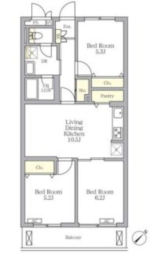 メゾンカルム中落合South　104号室　間取り