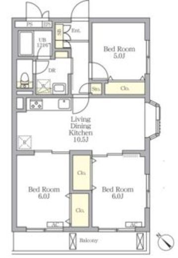 メゾンカルム中落合South　105号室　間取り