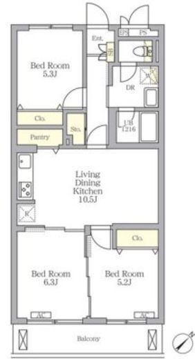 メゾンカルム中落合South　303号室　間取り