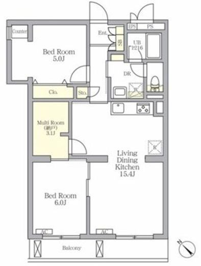 メゾンカルム中落合North　105号室　間取り