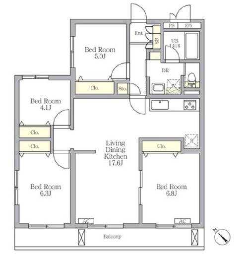メゾンカルム中落合North　305号室　間取り