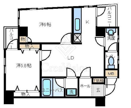日興ロイヤルパレス西麻布　3F1号室　間取り