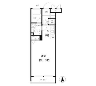 レジディア笹塚　406号室　間取り