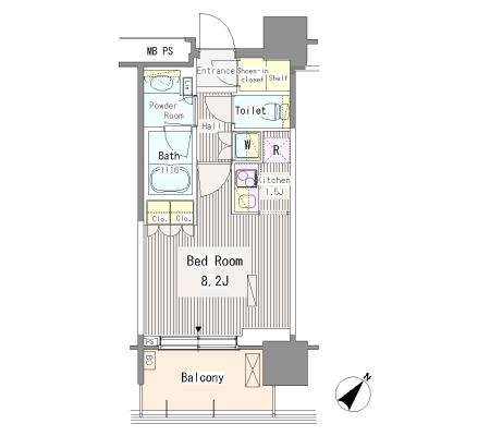 ユニゾンタワー　1707号室　間取り