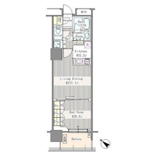 ユニゾンタワー　1802号室　間取り