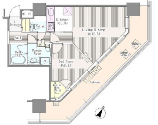 ユニゾンタワー　1809号室　間取り