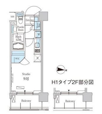 パークアクシス東高円寺　404号室　間取り