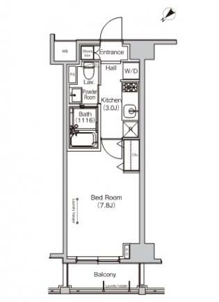 プラウドフラット東中野　101号室　間取り