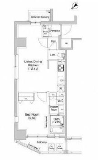 プラウドフラット東中野　201号室　間取り