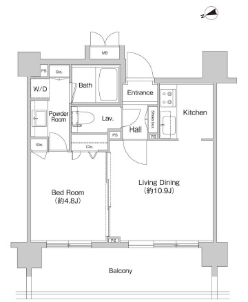 プライムアーバン神楽坂　1102号室　間取り