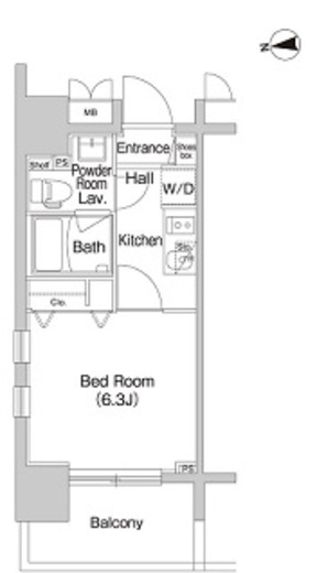 プライムアーバン神楽坂　807号室　間取り