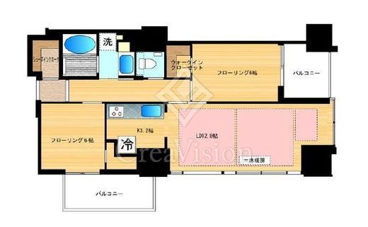 中野ツインマークタワー　2105号室　間取り