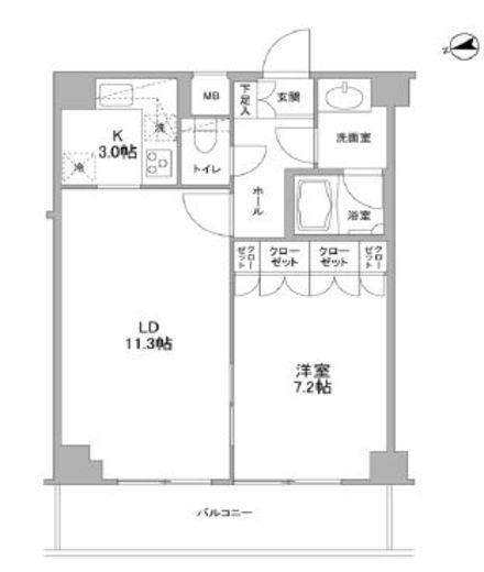 コンフォリア東中野DEUX　802号室　間取り