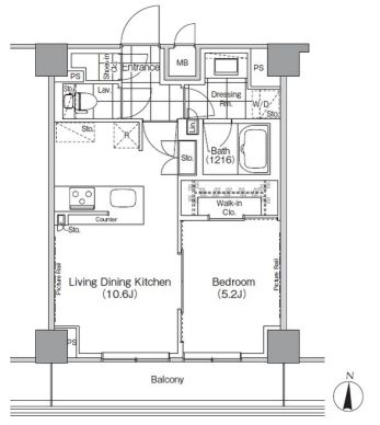 ザ・パークハビオ高円寺　111号室　間取り