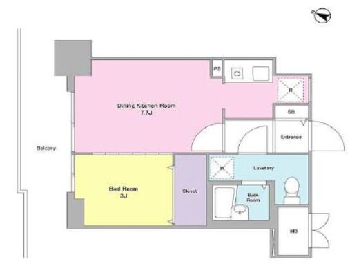 ラフュージュ大井町　702号室　間取り