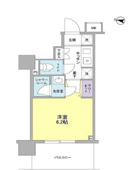 アイルズ東中野　802号室　間取り