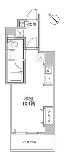 レジディア荻窪Ⅲ　405号室　間取り