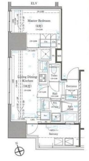 サンウッド東中野　604号室　間取り