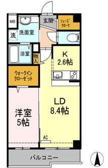 イーストングレイス　308号室　間取り