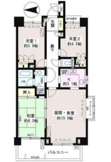 パークハイム中野坂上　710号室　間取り