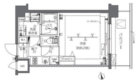 ZOOM中野　404号室　間取り