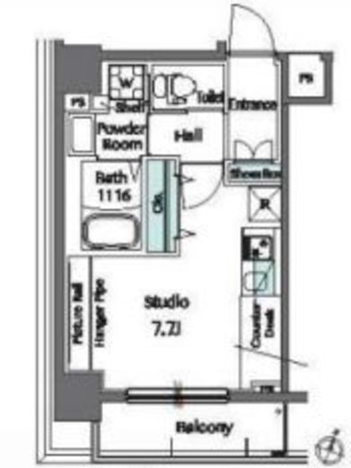 デュオフラッツ東中野　702号室　間取り