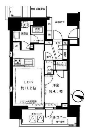ブリリア東中野ステーションフロント　401号室　間取り