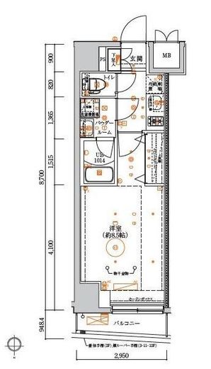ルミード中野坂上　302号室　間取り