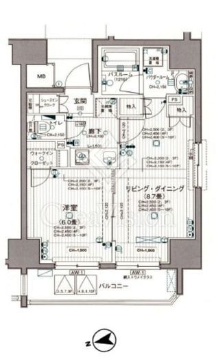 日神デュオステージ中野坂上NEXT　202号室　間取り