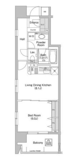 コンフォリア神田神保町　1201号室　間取り