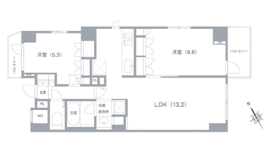 オープンレジデンシア六本木美術館前　3F号室　間取り
