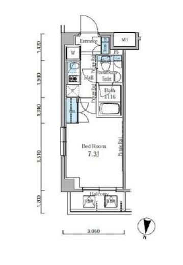 パークスフィア中野富士見町　214号室　間取り