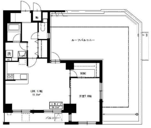 シェル中野弥生町　508号室　間取り