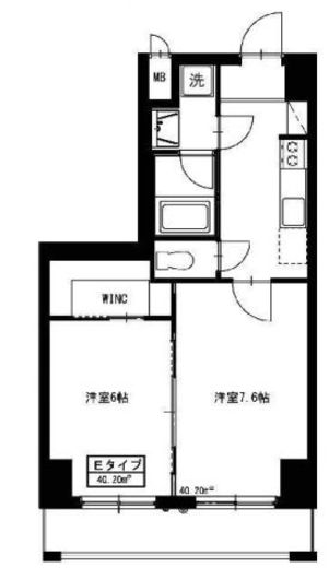 シェル中野弥生町　802号室　間取り