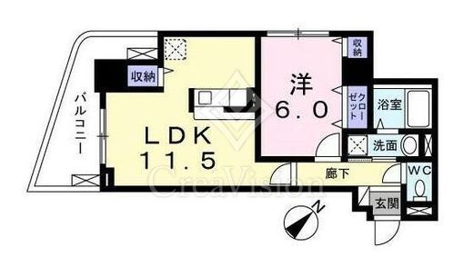 パークスクエア　602号室　間取り