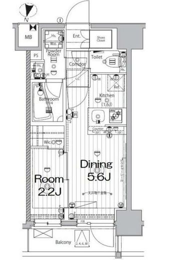 メイクス新中野アジールコート　602号室　間取り