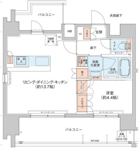 アジールコート新高円寺　1001号室　間取り