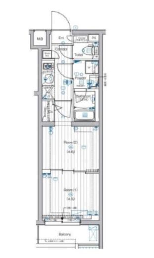 プレミアムキューブ中野　102号室　間取り