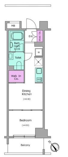 レジディア荻窪　112号室　間取り