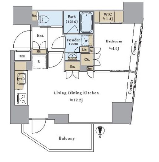 プライマル新中野　1001号室　間取り