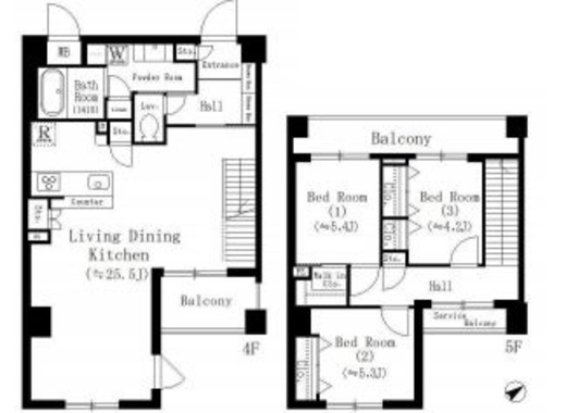 武蔵野レジデンス　402号室　間取り