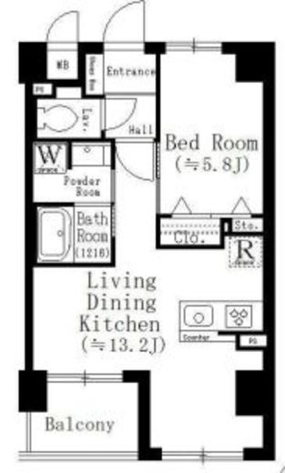 武蔵野レジデンス　413号室　間取り