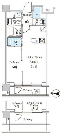 ジオエント中野弥生町　110号室　間取り