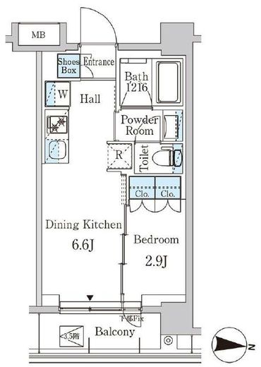 ジオエント中野弥生町　219号室　間取り