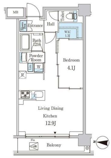 ジオエント中野弥生町　404号室　間取り
