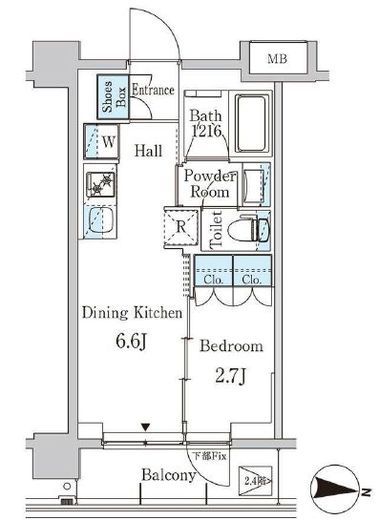 ジオエント中野弥生町　515号室　間取り