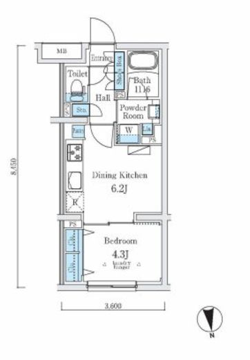 ラクラス中野南台　203号室　間取り