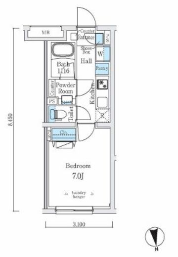 ラクラス中野南台　407号室　間取り