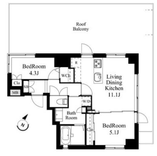 ラティエラ中野　801号室　間取り